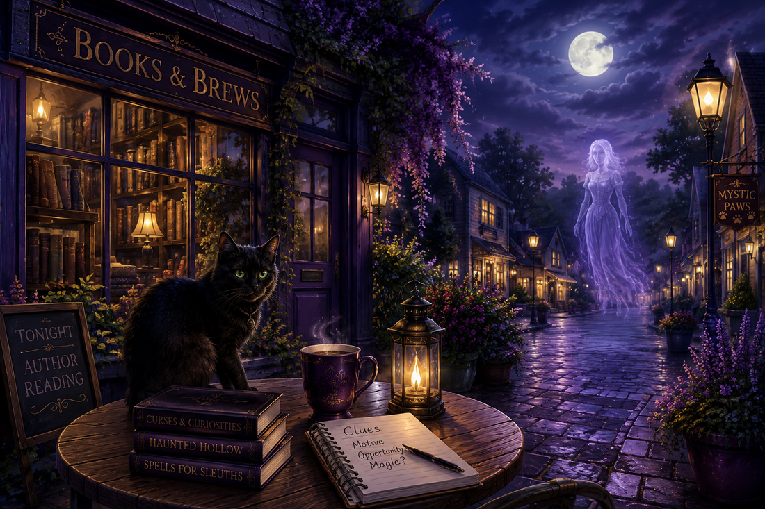 Paranormal cozy mystery scene