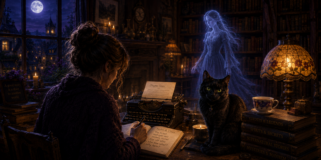 Paranormal cozy mystery scene